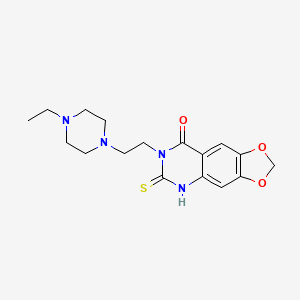 7-[2-(4-ethylpiperazin-1-yl)ethyl]-6-sulfanylidene-5H-[1,3]dioxolo[4,5-g]quinazolin-8-one - 689228-51-1