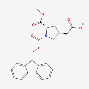2-[(3R,5S)-1-(9H-Fluoren-9-ylmethoxycarbonyl)-5-methoxycarbonylpyrrolidin-3-yl]acetic acid - 2375248-85-2
