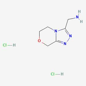 6,8-Dihydro-5H-[1,2,4]triazolo[3,4-c][1,4]oxazin-3-ylmethanamine;dihydrochloride - 2567504-49-6