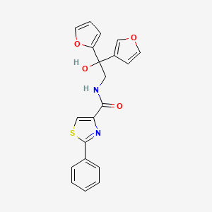 N-[2-(furan-2-yl)-2-(furan-3-yl)-2-hydroxyethyl]-2-phenyl-1,3-thiazole-4-carboxamide - 2034482-22-7