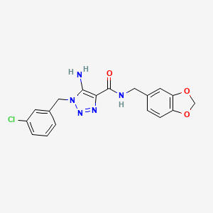 5-amino-N-(1,3-benzodioxol-5-ylmethyl)-1-[(3-chlorophenyl)methyl]triazole-4-carboxamide - 899973-72-9