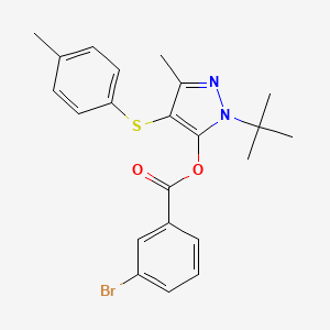 [2-Tert-butyl-5-methyl-4-(4-methylphenyl)sulfanylpyrazol-3-yl] 3-bromobenzoate - 851128-07-9