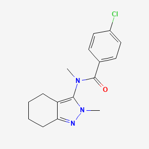 4-chloro-N-methyl-N-(2-methyl-4,5,6,7-tetrahydro-2H-indazol-3-yl)benzenecarboxamide - 343375-27-9