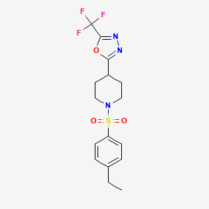 2-(1-((4-Ethylphenyl)sulfonyl)piperidin-4-yl)-5-(trifluoromethyl)-1,3,4-oxadiazole - 1705700-22-6