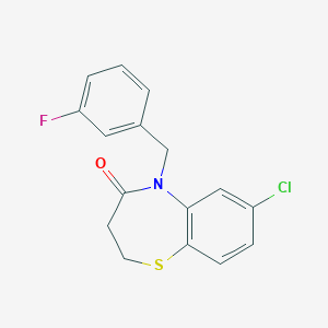 7-chloro-5-(3-fluorobenzyl)-2,3-dihydro-1,5-benzothiazepin-4(5H)-one - 341967-92-8