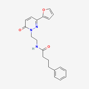 N-(2-(3-(furan-2-yl)-6-oxopyridazin-1(6H)-yl)ethyl)-4-phenylbutanamide - 953999-67-2