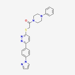 2-((6-(4-(1H-pyrazol-1-yl)phenyl)pyridazin-3-yl)thio)-1-(4-phenylpiperazin-1-yl)ethanone - 1019096-95-7