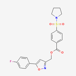 (5-(4-Fluorophenyl)isoxazol-3-yl)methyl 4-(pyrrolidin-1-ylsulfonyl)benzoate - 952982-47-7