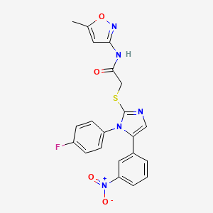 2-((1-(4-fluorophenyl)-5-(3-nitrophenyl)-1H-imidazol-2-yl)thio)-N-(5-methylisoxazol-3-yl)acetamide - 1235664-96-6