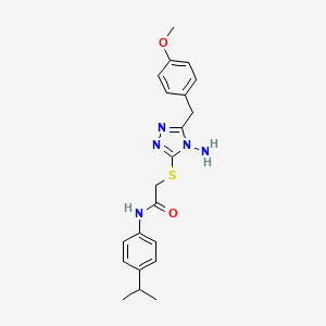 2-((4-amino-5-(4-methoxybenzyl)-4H-1,2,4-triazol-3-yl)thio)-N-(4-isopropylphenyl)acetamide - 899754-67-7