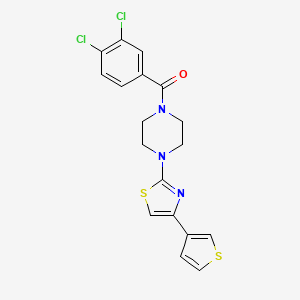 (3,4-Dichlorophenyl)(4-(4-(thiophen-3-yl)thiazol-2-yl)piperazin-1-yl)methanone - 1448045-69-9