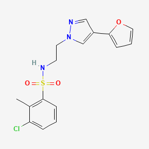 3-chloro-N-(2-(4-(furan-2-yl)-1H-pyrazol-1-yl)ethyl)-2-methylbenzenesulfonamide - 2034372-77-3