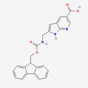 2-[(9H-Fluoren-9-ylmethoxycarbonylamino)methyl]-1H-pyrrolo[2,3-b]pyridine-5-carboxylic acid - 2375268-44-1