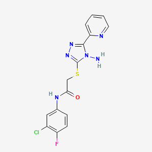 2-{[4-amino-5-(pyridin-2-yl)-4H-1,2,4-triazol-3-yl]sulfanyl}-N-(3-chloro-4-fluorophenyl)acetamide - 881219-57-4