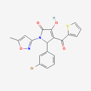 5-(3-bromophenyl)-3-hydroxy-1-(5-methylisoxazol-3-yl)-4-(thiophene-2-carbonyl)-1H-pyrrol-2(5H)-one - 618873-01-1