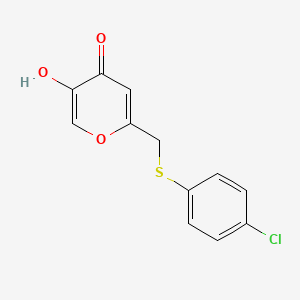 2-(((4-chlorophenyl)thio)methyl)-5-hydroxy-4H-pyran-4-one - 204503-11-7