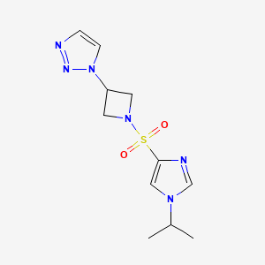 1-(1-((1-isopropyl-1H-imidazol-4-yl)sulfonyl)azetidin-3-yl)-1H-1,2,3-triazole - 2034423-50-0
