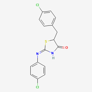 5-(4-Chlorobenzyl)-2-((4-chlorophenyl)imino)-1,3-thiazolidin-4-one - 303093-51-8