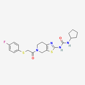 1-Cyclopentyl-3-(5-(2-((4-fluorophenyl)thio)acetyl)-4,5,6,7-tetrahydrothiazolo[5,4-c]pyridin-2-yl)urea - 1396808-44-8