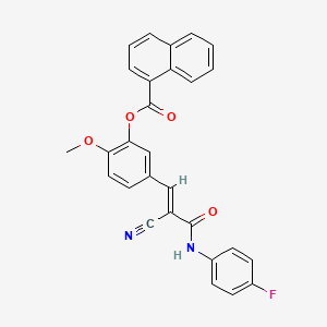 [5-[(E)-2-cyano-3-(4-fluoroanilino)-3-oxoprop-1-enyl]-2-methoxyphenyl] naphthalene-1-carboxylate - 380475-07-0