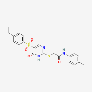 2-({5-[(4-ethylphenyl)sulfonyl]-6-oxo-1,6-dihydropyrimidin-2-yl}sulfanyl)-N-(4-methylphenyl)acetamide - 895645-00-8