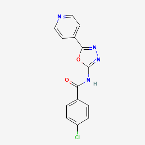 4-chloro-N-[5-(pyridin-4-yl)-1,3,4-oxadiazol-2-yl]benzamide - 862825-04-5