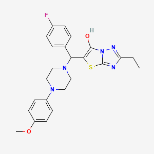2-Ethyl-5-((4-fluorophenyl)(4-(4-methoxyphenyl)piperazin-1-yl)methyl)thiazolo[3,2-b][1,2,4]triazol-6-ol - 887220-14-6