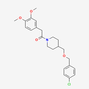 1-(4-(((4-Chlorobenzyl)oxy)methyl)piperidin-1-yl)-2-(3,4-dimethoxyphenyl)ethanone - 1396748-96-1