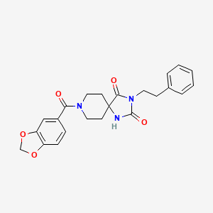 8-(Benzo[d][1,3]dioxole-5-carbonyl)-3-phenethyl-1,3,8-triazaspiro[4.5]decane-2,4-dione - 1021101-52-9