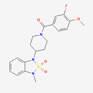 (3-fluoro-4-methoxyphenyl)(4-(3-methyl-2,2-dioxidobenzo[c][1,2,5]thiadiazol-1(3H)-yl)piperidin-1-yl)methanone - 2034297-52-2