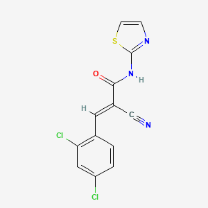 (E)-2-cyano-3-(2,4-dichlorophenyl)-N-(1,3-thiazol-2-yl)prop-2-enamide - 851184-72-0