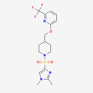 2-({1-[(1,2-dimethyl-1H-imidazol-4-yl)sulfonyl]piperidin-4-yl}methoxy)-6-(trifluoromethyl)pyridine - 2199014-76-9
