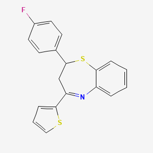 2-(4-Fluorophenyl)-4-thiophen-2-yl-2,3-dihydro-1,5-benzothiazepine - 307341-81-7