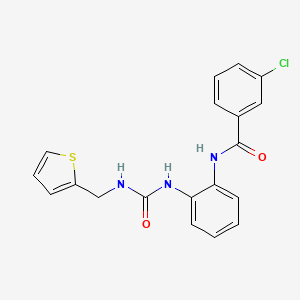 3-chloro-N-(2-(3-(thiophen-2-ylmethyl)ureido)phenyl)benzamide - 1202990-81-5