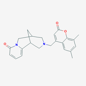 3-((6,8-dimethyl-2-oxo-2H-chromen-4-yl)methyl)-3,4,5,6-tetrahydro-1H-1,5-methanopyrido[1,2-a][1,5]diazocin-8(2H)-one - 1105215-68-6
