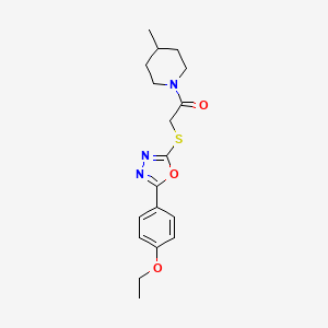 2-((5-(4-Ethoxyphenyl)-1,3,4-oxadiazol-2-yl)thio)-1-(4-methylpiperidin-1-yl)ethanone - 850937-11-0