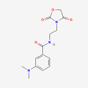 3-(dimethylamino)-N-(2-(2,4-dioxooxazolidin-3-yl)ethyl)benzamide - 2034383-76-9