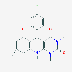 5-(4-chlorophenyl)-1,3,8,8-tetramethyl-5,8,9,10-tetrahydropyrimido[4,5-b]quinoline-2,4,6(1H,3H,7H)-trione - 810629-01-7