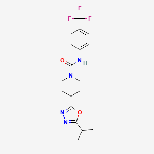 4-(5-isopropyl-1,3,4-oxadiazol-2-yl)-N-(4-(trifluoromethyl)phenyl)piperidine-1-carboxamide - 1251545-19-3