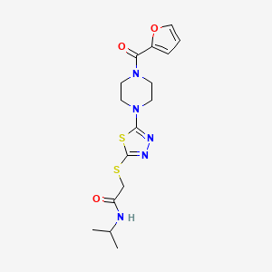 2-((5-(4-(furan-2-carbonyl)piperazin-1-yl)-1,3,4-thiadiazol-2-yl)thio)-N-isopropylacetamide - 1105226-88-7