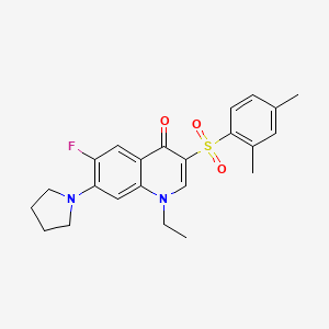 3-((2,4-dimethylphenyl)sulfonyl)-1-ethyl-6-fluoro-7-(pyrrolidin-1-yl)quinolin-4(1H)-one - 892778-63-1