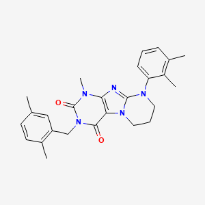 3-(2,5-dimethylbenzyl)-9-(2,3-dimethylphenyl)-1-methyl-6,7,8,9-tetrahydropyrimido[2,1-f]purine-2,4(1H,3H)-dione - 923437-78-9
