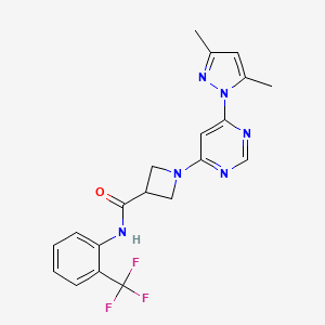 1-(6-(3,5-dimethyl-1H-pyrazol-1-yl)pyrimidin-4-yl)-N-(2-(trifluoromethyl)phenyl)azetidine-3-carboxamide - 2034361-63-0