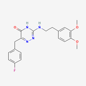 3-((3,4-dimethoxyphenethyl)amino)-6-(4-fluorobenzyl)-1,2,4-triazin-5(4H)-one - 881436-37-9