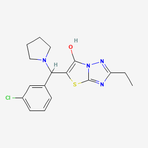 5-((3-Chlorophenyl)(pyrrolidin-1-yl)methyl)-2-ethylthiazolo[3,2-b][1,2,4]triazol-6-ol - 898361-23-4