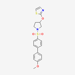 2-((1-((4'-Methoxy-[1,1'-biphenyl]-4-yl)sulfonyl)pyrrolidin-3-yl)oxy)thiazole - 2034386-81-5