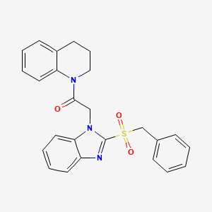 2-(2-(benzylsulfonyl)-1H-benzo[d]imidazol-1-yl)-1-(3,4-dihydroquinolin-1(2H)-yl)ethanone - 886906-00-9