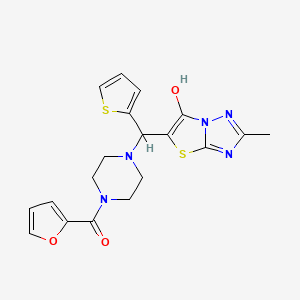 5-{[4-(furan-2-carbonyl)piperazin-1-yl](thiophen-2-yl)methyl}-2-methyl-[1,2,4]triazolo[3,2-b][1,3]thiazol-6-ol - 851970-32-6