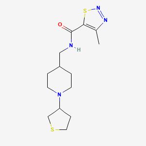 4-methyl-N-((1-(tetrahydrothiophen-3-yl)piperidin-4-yl)methyl)-1,2,3-thiadiazole-5-carboxamide - 2034481-73-5