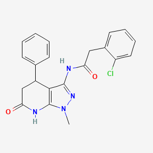 2-(2-chlorophenyl)-N-(1-methyl-6-oxo-4-phenyl-4,5,6,7-tetrahydro-1H-pyrazolo[3,4-b]pyridin-3-yl)acetamide - 1169984-01-3